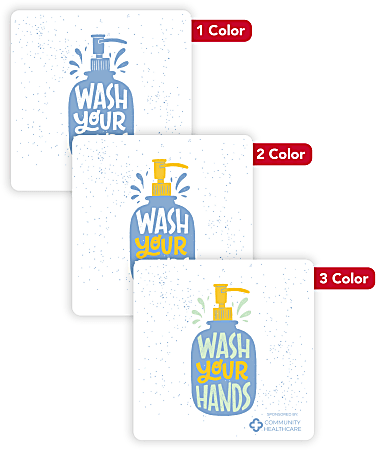 Custom 1, 2 Or 3 Color Printed Labels/Stickers, Square, 2-3/4" x 2-3/4", Box Of 250