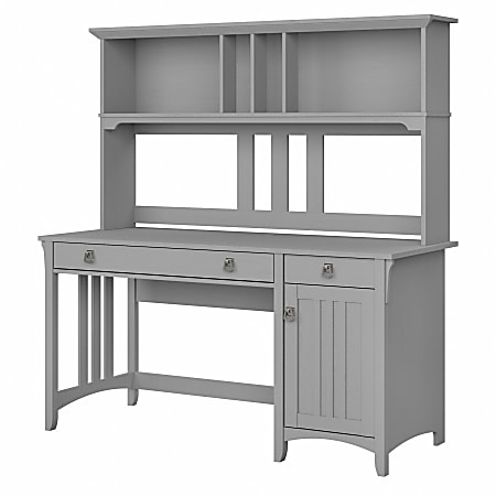 Bush® Furniture Salinas 60"W Computer Desk With Hutch, Cape Cod Gray, Standard Delivery