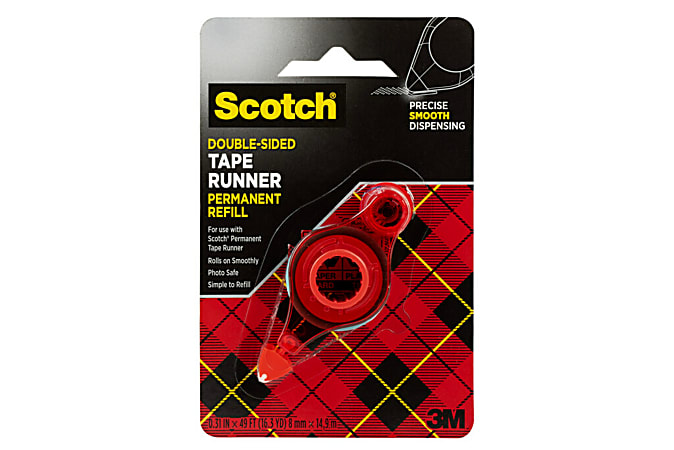 Scotch® Double-Sided Tape Runner Permanent Refill, 1/3" x 49'