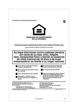 ComplyRight™ Federal Specialty Posters, Federal Fair Housing, Spanish, 11" x 17"