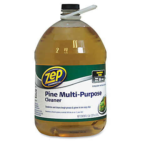 Zep Multipurpose Pine Cleaner - For Multipurpose - Concentrate - 128 fl oz (4 quart) - Pine ScentBottle - 4 / Carton - Disinfectant, Deodorize - Brown