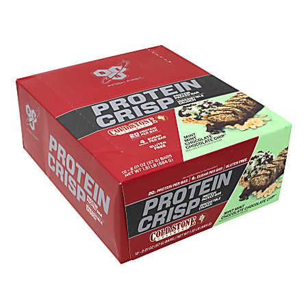 Finish First Protein Crisp Cold Stone Mint Chocolate Chip Protein Bars, 2.01 Oz, Box Of 12 Bars