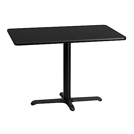Flash Furniture Laminate Rectangular Table Top With Table-Height Base, 31-1/8"H x 30"W x 42"D, Black