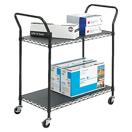 Safco® Wire Utility Cart, 2 Shelves, 40 1/2"H