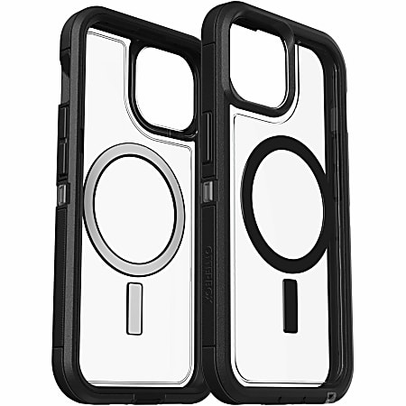 OtterBox iPhone 15, iPhone 14 & iPhone 13 Defender Series XT Clear Case With Magsafe - For Apple iPhone 15, iPhone 14, iPhone 13 Smartphone - Black, Clear
