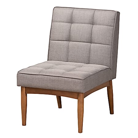 Baxton Studio Sanford Dining Chair, Gray/Walnut Brown