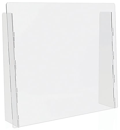 Deflect-O Polycarbonate Countertop Barriers, 24"H x 27"W x 1/8"D, Clear, Set Of 2 Barriers