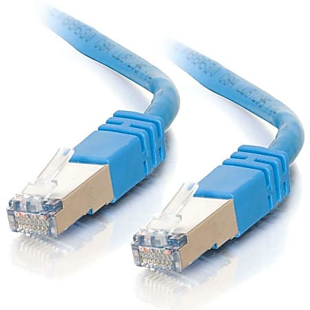 C2G 50ft Cat5e Ethernet Cable - Snagless Shielded (STP) - Blue - Category 5e for Network Device - RJ-45 Male - RJ-45 Male - Shielded - 50ft - Blue