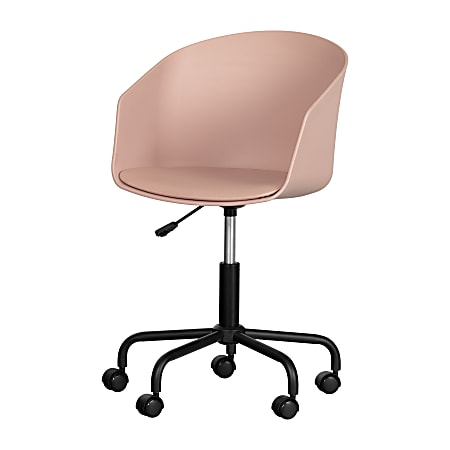 South Shore Flam Plastic Mid-Back Swivel Chair, Pink/Black