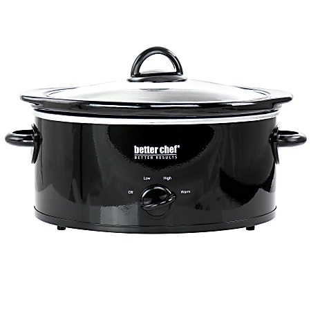 Better Chef 3-Quart Slow Cooker With Removable Stoneware Crock, Black