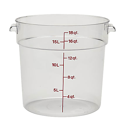 Cambro Camwear 18-Quart Round Storage Containers, Clear, Set Of 6 Containers
