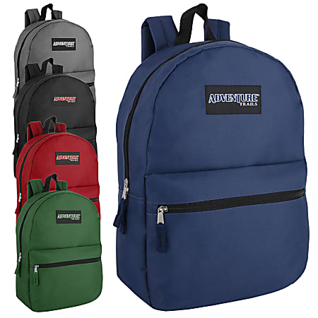 Trailmaker Classic Backpacks, 5 Assorted Colors, Set Of 24 Backpacks