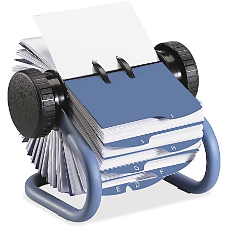 Rolodex® Rotary Business Card File, Blue Base
