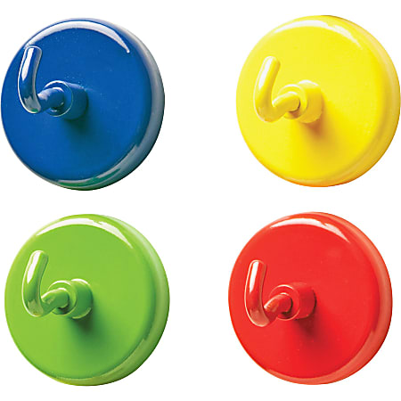 Learning Resources Super Strong Magnetic Hooks Set - for Pocket Chart, Flip Book, Hall Pass, Decoration - Metal - Red, Blue, Green, Yellow - 4 / Pack Learning Resources Super Strong Magnetic Hooks Set - for Pocket Chart, Flip Book, Hall Pass, Decoration - Metal - Red, Blue, Green, Yellow - 4 / Pack