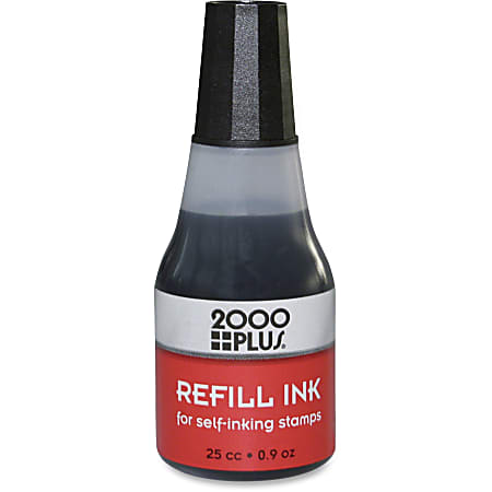 2000 PLUS Self Inking Stamp Refill Ink 1 Oz Black - Office Depot