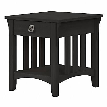 Bush® Furniture Salinas End Table With Storage, Vintage Black, Standard Delivery