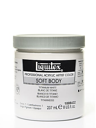 Liquitex Soft Body Professional Artist Acrylic Colors, 8 Oz, Titanium White