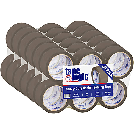 Tape Logic® #350 Industrial Acrylic Tape, 3" Core, 2" x 55 Yd., Tan, Case Of 36