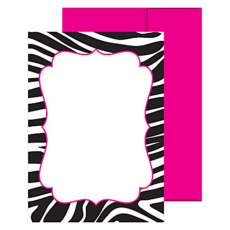 Great Papers! Flat Card Invitations, 5 1/2" x 7 3/4", Zebra, Pack Of 10