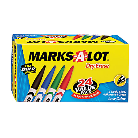 Avery® Pen Style Dry Erase Markers - Fine Marker Point - Bullet Marker Point Style - Assorted - 24 / Box