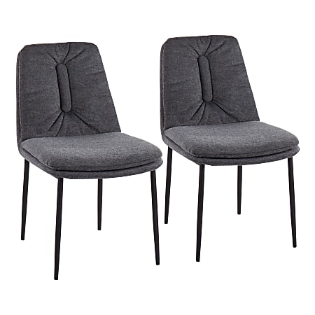 LumiSource Smith Contemporary Dining Chairs, Black/Charcoal, Set
