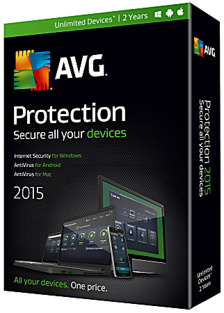 AVG Protection 2015, For PC/Mac/Android, 2-Year Subscription, Traditional Disc