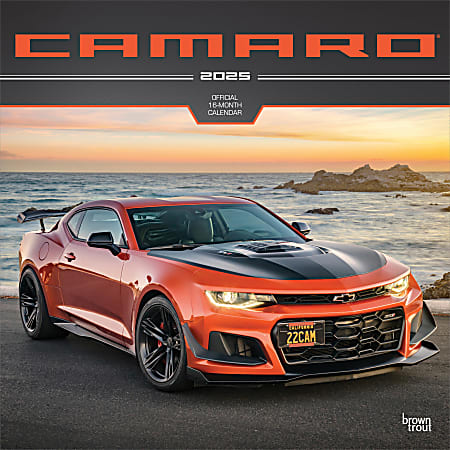 2025 BrownTrout Camaro OFFICIAL Monthly Plastic-Free Square Wall Calendar, 12" x 12", Cars and Trucks, January to December 2025, 9781975479756