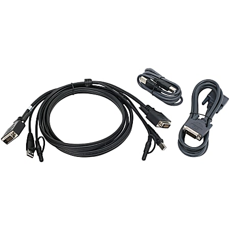 IOGEAR 6 ft. Dual View DVI, USB KVM Cable Kit with Audio (TAA) - 6 ft DVI-D/Mini-phone/USB KVM Cable  - G2L7202UTAA3