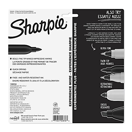 Sharpie Permanent Fine Point Marker Black - Office Depot