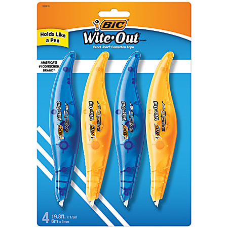 BIC® WITE-OUT® EXACT LINER CORRECTION TAPE, WHITE - Multi access office