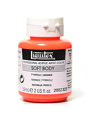 Liquitex Soft Body Professional Artist Acrylic Colors, 2 oz, Pyrrole Orange, Pack Of 2