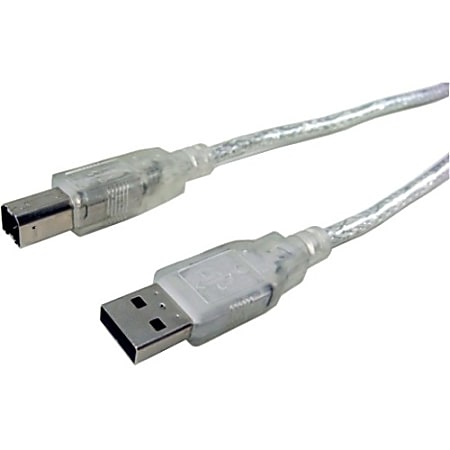 APC Cables 16F USB 2.0, USB-A/USB-B Clear - 16 ft USB Data Transfer Cable - First End: 1 x Type A Male USB - Second End: 1 x Type B Male USB - Translucent