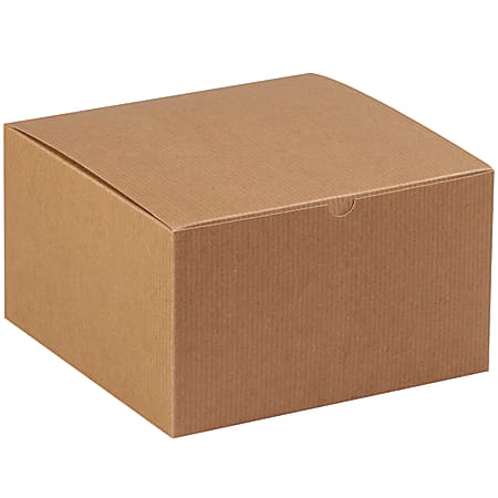 Partners Brand Gift Boxes, 10"L x 10"W x 6"H, 100% Recycled, Kraft, Case Of 50