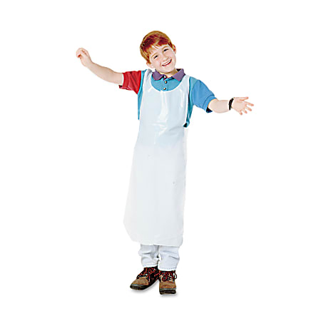 Baumgarten's® Children's Disposable Aprons, White, 16" x 36", Pack Of 100