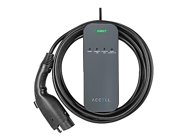 Accell AxFAST 16-Amp Dual-Voltage Portable EV Charging Station (EVSE), Black