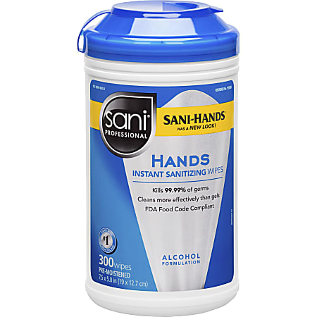Sani-Hands Instant Hand Sanitizing Wipes - 7.50"x5.50" - 300/Box - P92084EA