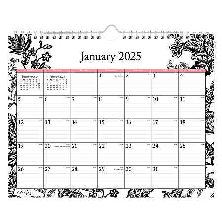 2025 Blue Sky Monthly Wall Calendar, 11” x 8-3/4”, Analeis, January 2025 To December 2025