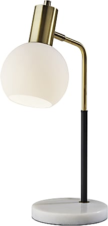 Adesso® Corbin Desk Lamp, 20-1/2”H, Frosted Glass/White Marble