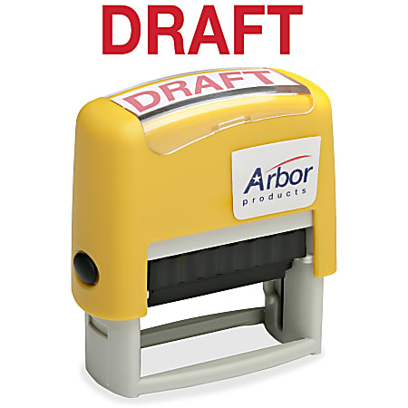 SKILCRAFT® Pre-Inked Message Stamp, "DRAFT", Red Ink