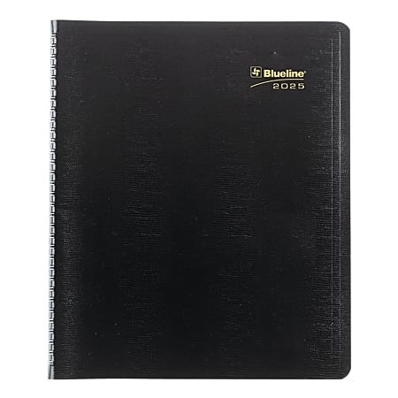 2025 Blueline Plan & Link™ 16-Month Monthly Planner, 11" x 9-1/16", 50% Recycled, Black, September To December