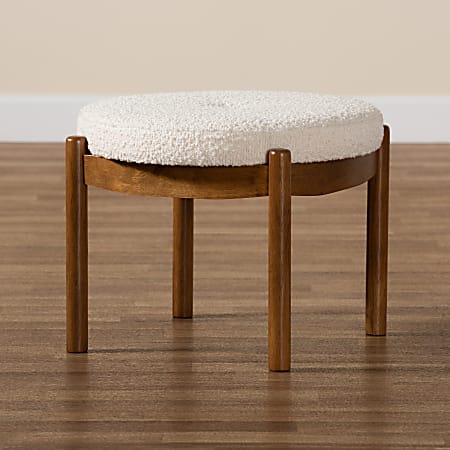 Baxton Studio Iliana Japandi Boucle Fabric And Finished Rubberwood