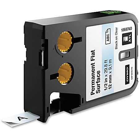 Dymo XTL Permanent Flat Surface Label Cartridge - 15/32" Width - Permanent Adhesive - Thermal Transfer - Clear - Polyester - 1 Each
