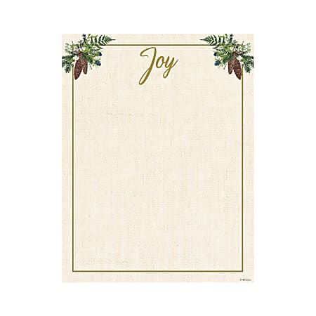 Geo Studios Holiday-Themed Foiled Letterhead Paper, 8-1/2” x 11”, Joy ,Gold Foil, Pack Of 40 Sheets