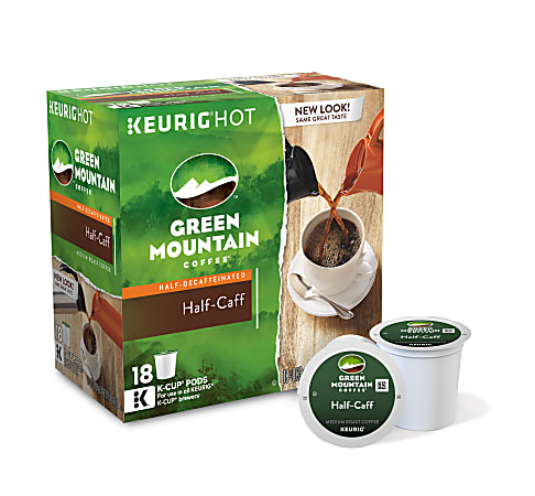 Green Mountain Coffee® Single-Serve Coffee K-Cup®, Half-Caff, Carton Of 18
