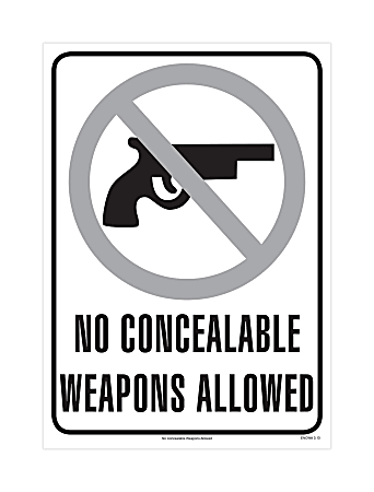ComplyRight™ Federal Specialty Posters, No Concealable Weapons Allowed, English, 8 1/2" x 12"