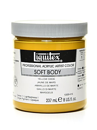 Liquitex Soft Body Professional Artist Acrylic Colors, 8 Oz, Yellow Oxide