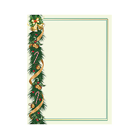 Geo Studios Holiday-Themed Foiled Letterhead Paper, 8-1/2” x 11”, Gold Foil, Pack Of 40 Sheets