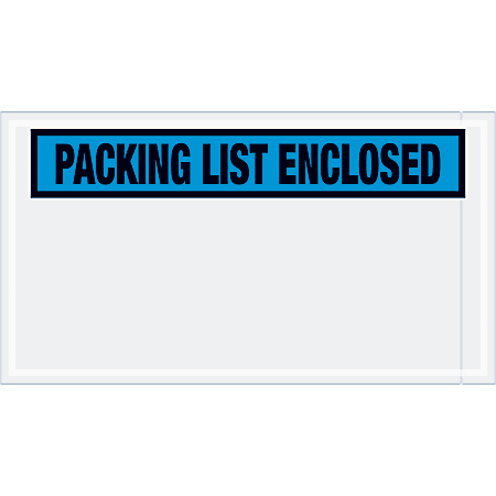 Tape Logic® Preprinted Packing List Envelopes, Packing List Enclosed, 5 1/2" x 10", Blue, Case Of 1,000