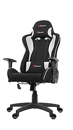 Arozzi Forte Ergonomic Fabric High-Back Gaming Chair, White/Black