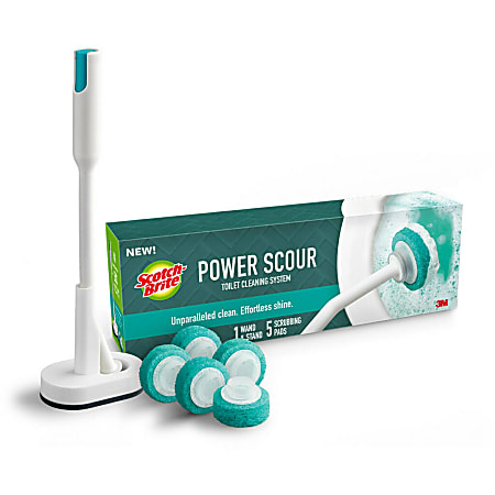 Scotch-Brite&trade; Power Scour Toilet Bowl Cleaning System, 1 Toilet Wand, 1 Stand, 5 Refill Disposable Toilet Bowl Cleaner Scrubbing Pads